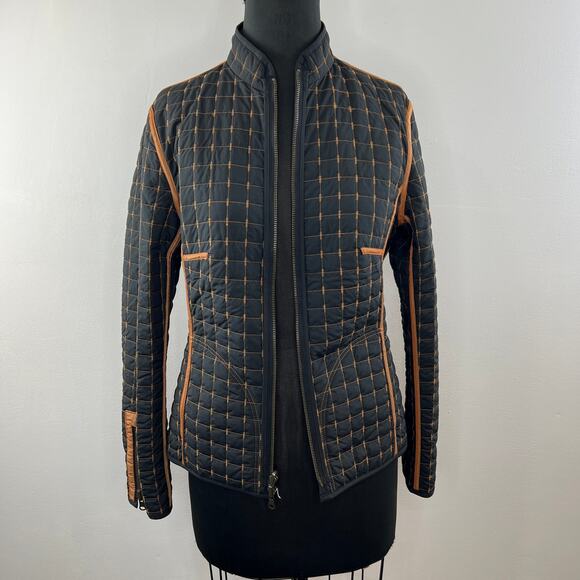 FUCHS SCHMITT Black & Brown Reversible Full Zip Jacket Lightly Padded 38 US 8 - Picture 4 of 8